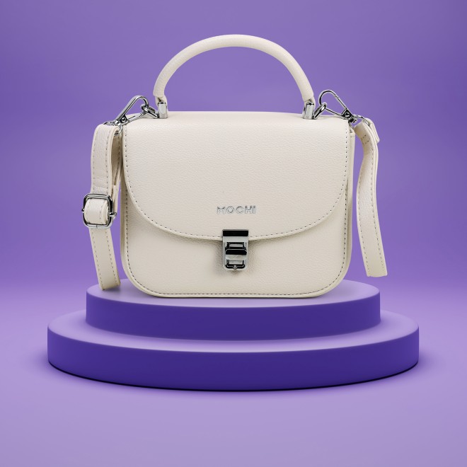 Mochi Women Off-white Satchel Bag