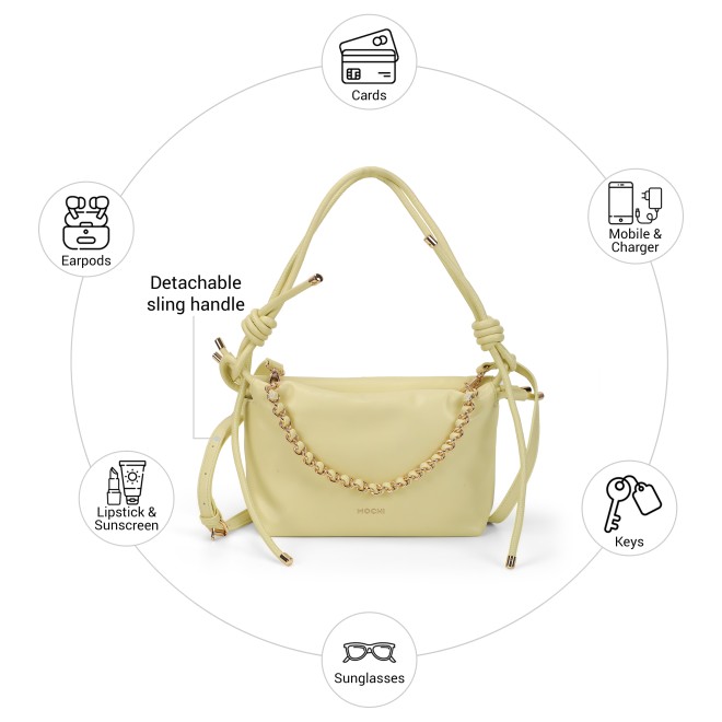 Mochi Women Yellow Shoulder Bag (SKU: 66-982-33-10) Mochi Women Yellow Shoulder Bag (SKU: 66-982-33-10)