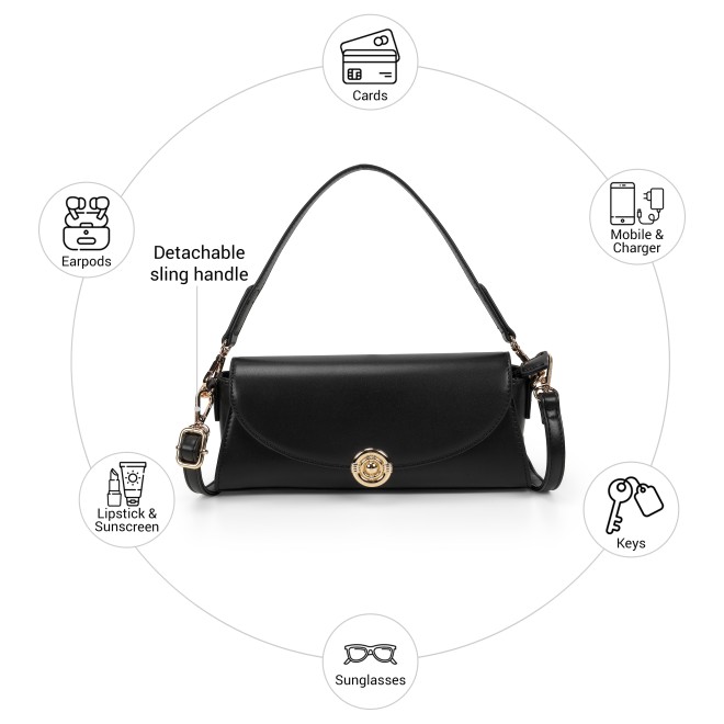 Mochi Women Black Shoulder Bag (SKU: 66-985-11-10)