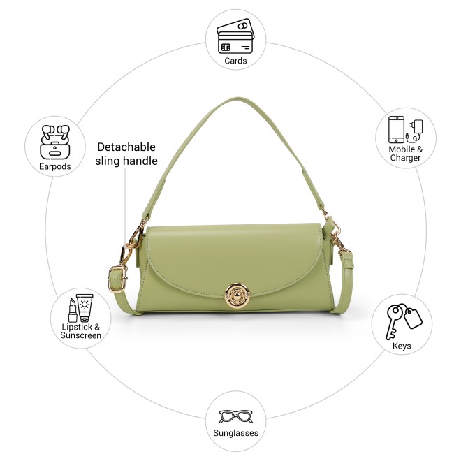 Mochi Women Green Shoulder Bag (SKU: 66-985-21-10)