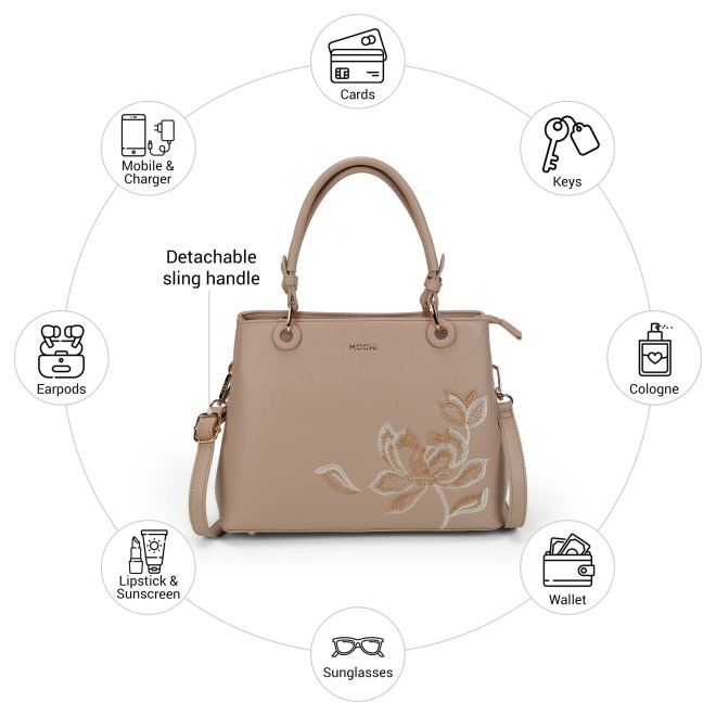 Mochi Women Beige Satchel Bag (SKU: 66-986-20-10)