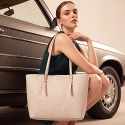 Mochi Women Off-white Tote Bag