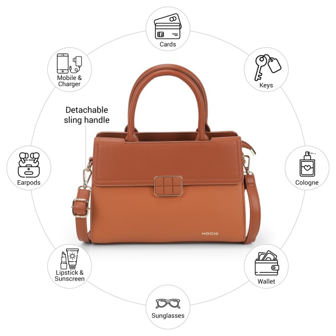 Mochi Women Brown Satchel Bag (SKU: 66-996-12-10)