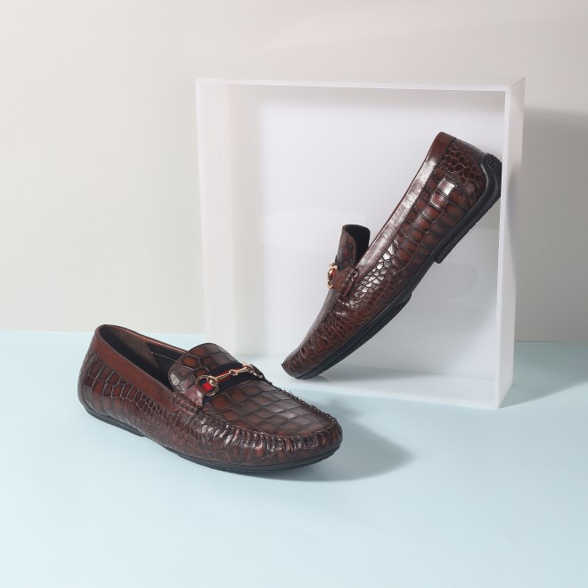 Mochi Men Brown Casual Loafers