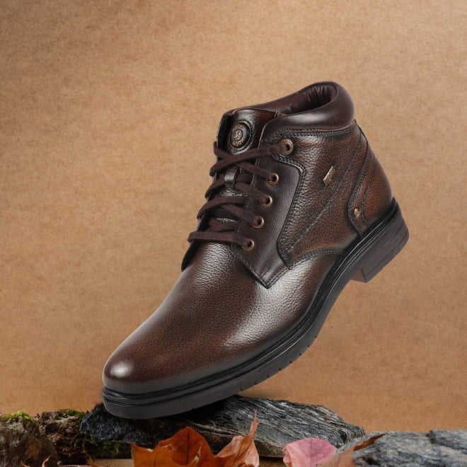 Mochi Men Brown Casual Boots