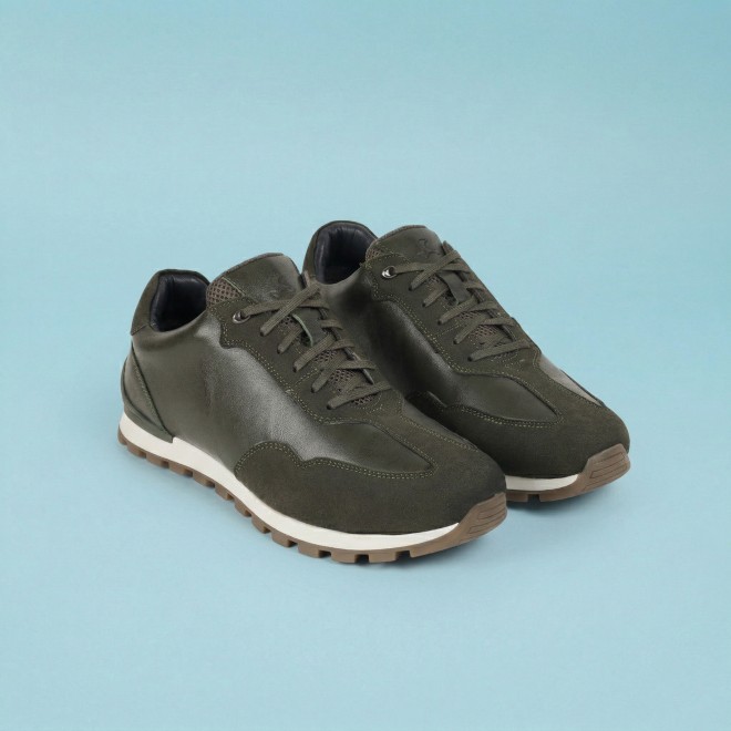 Mochi Men Green Casual Lace Up