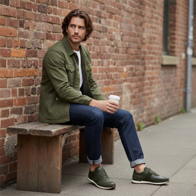 Mochi Men Green Casual Lace Up (SKU: 71-414-21-40)