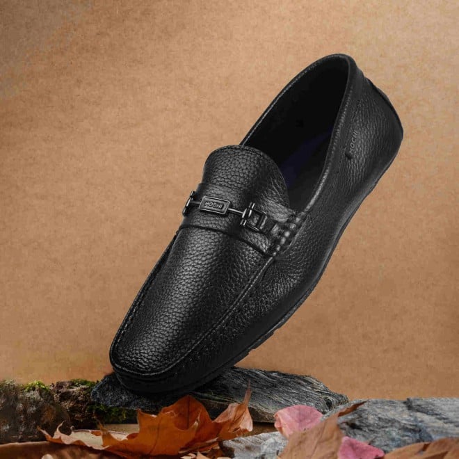 Mochi Men Black Casual Loafers