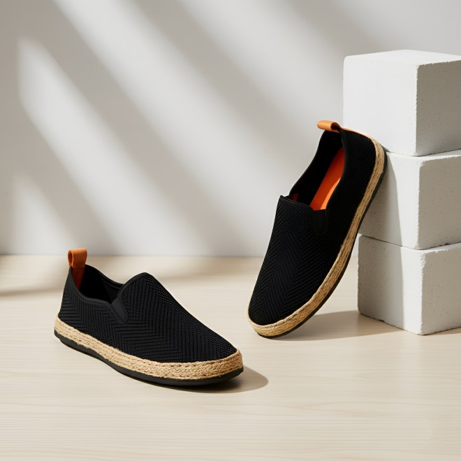 Mochi Men Black Casual Moccasin