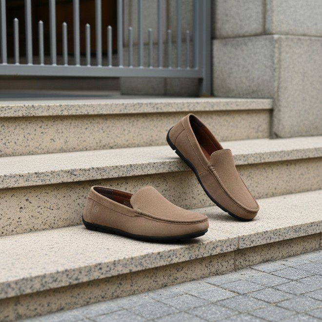 Mochi Men Beige Casual Loafers