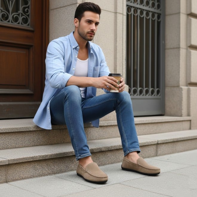 Mochi Men Beige Casual Loafers (SKU: 71-468-20-40)