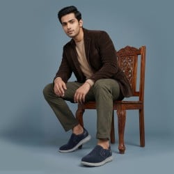 Mochi Men Blue Casual Moccasin