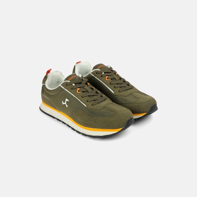 Mochi Men Olive Sports Walking Shoes (SKU: 71-495-49-40)