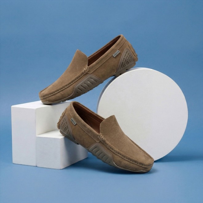 Mochi Men Khaki Casual Loafers