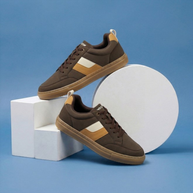 Mochi Men Brown Casual Sneakers