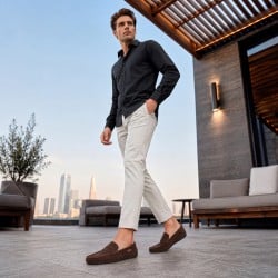 Mochi Men Brown Casual Loafers