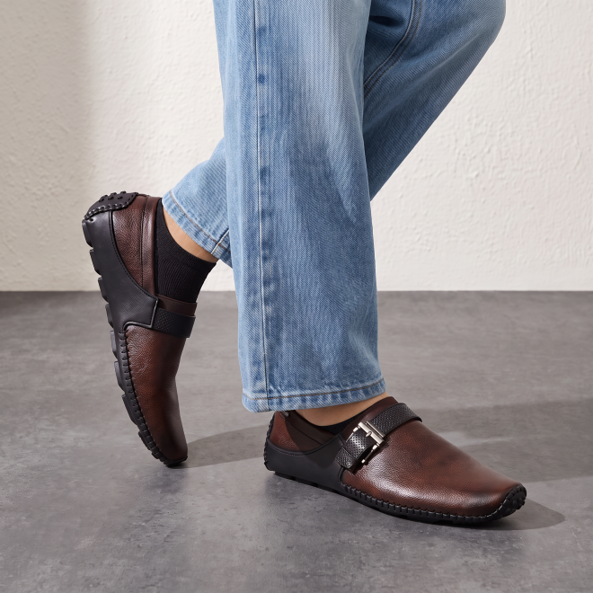 Mochi Men Brown Formal Moccasin (SKU: 71-8492-12-40)