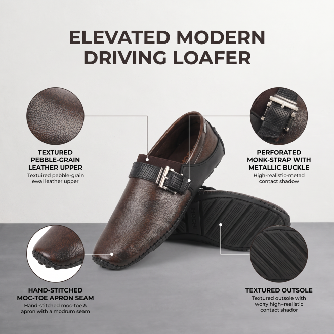 Mochi Men Brown Formal Moccasin (SKU: 71-8492-12-40)