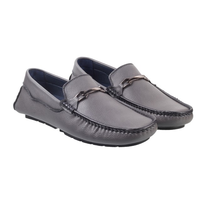 Mochi Men Grey Casual Loafers