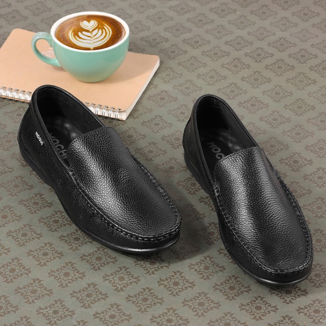 Mochi Men Black Casual Loafers