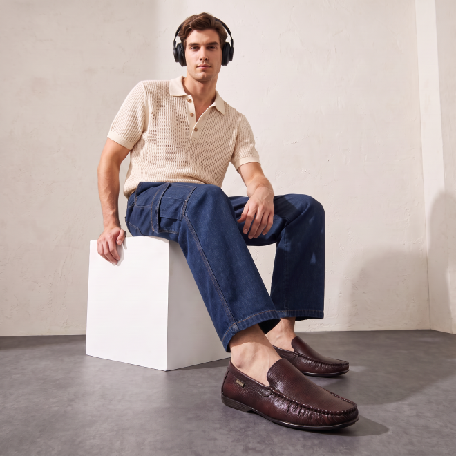 Mochi Men Brown Casual Loafers (SKU: 71-8753-12-40)
