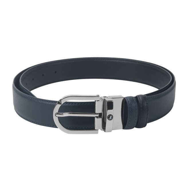 Mochi Men Navy-Blue Mens Belts Pin Buckle