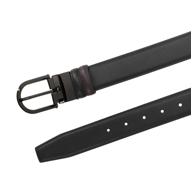 Mochi Men Black Mens Belts Pin Buckle (SKU: 73-122-11-36)