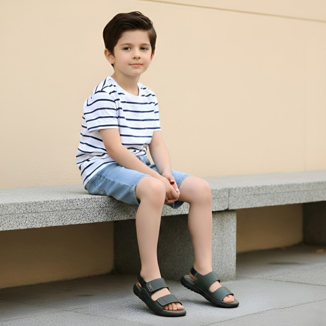 Kittens Boys Olive Casual Sandals (SKU: 74-800396-49-32)