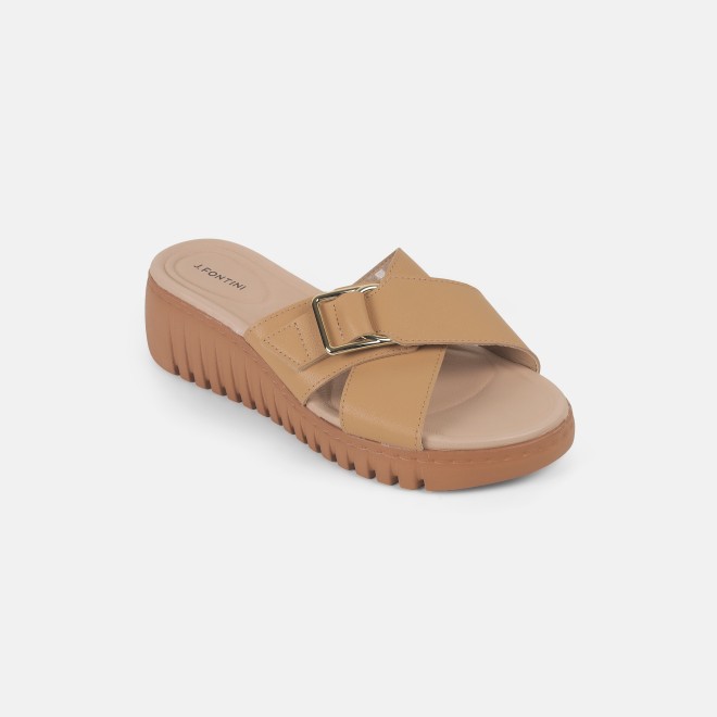 J.Fontini women Light-beige Casual Slip Ons