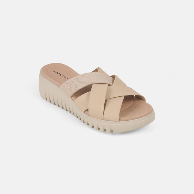 J.Fontini women Light-beige Casual Slip Ons