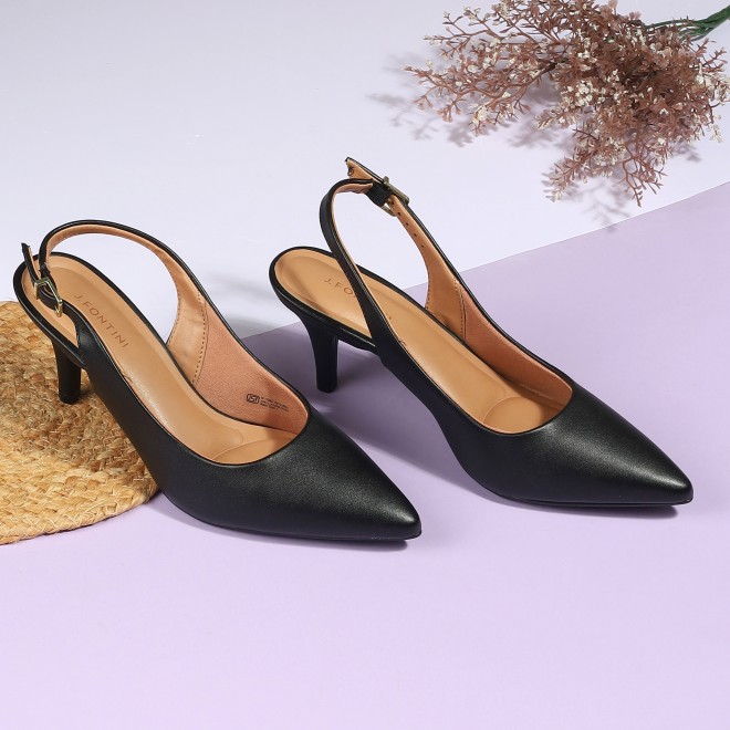 J.Fontini Women Black Formal Sandals