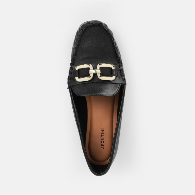 J.Fontini Women Black Casual Loafers (SKU: 75-169-11-36)