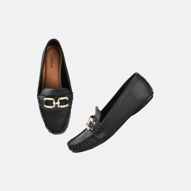 J.Fontini Women Black Casual Loafers (SKU: 75-169-11-36)