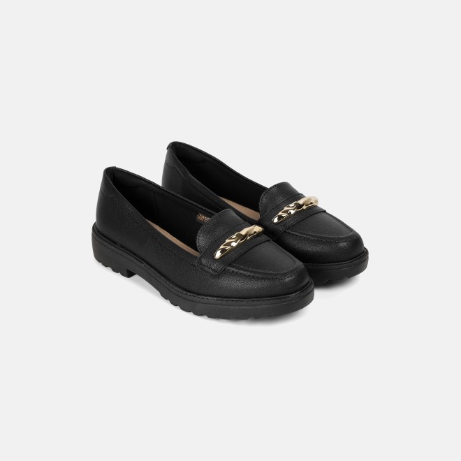 J.Fontini Women Black Casual Loafers (SKU: 75-171-11-36)