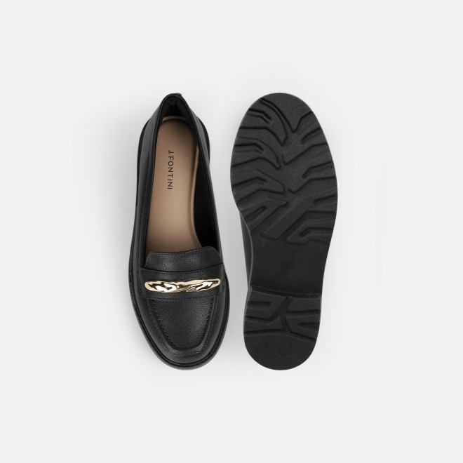 J.Fontini Women Black Casual Loafers (SKU: 75-171-11-36)