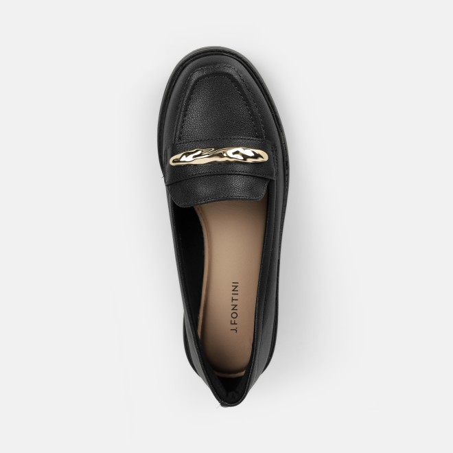 J.Fontini Women Black Casual Loafers (SKU: 75-171-11-36)