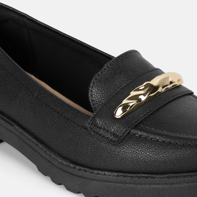 J.Fontini Women Black Casual Loafers (SKU: 75-171-11-36)