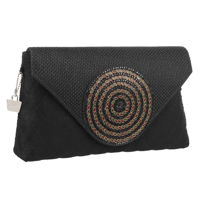 Cheemo Women Black Envelope Clutch (SKU: 77-105-11-10)