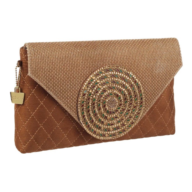 Cheemo Women Antique-Gold Envelope Clutch (SKU: 77-105-28-10)