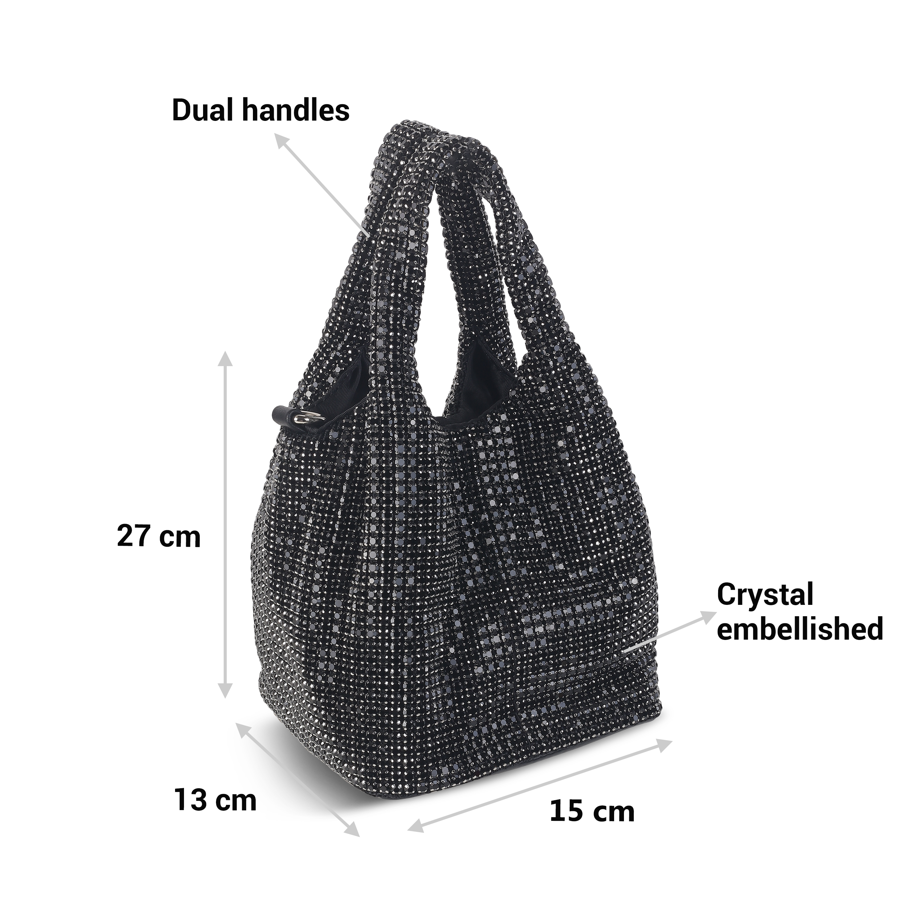 Cheemo Women Black Hobo Bag (SKU: 77-196-11-10)