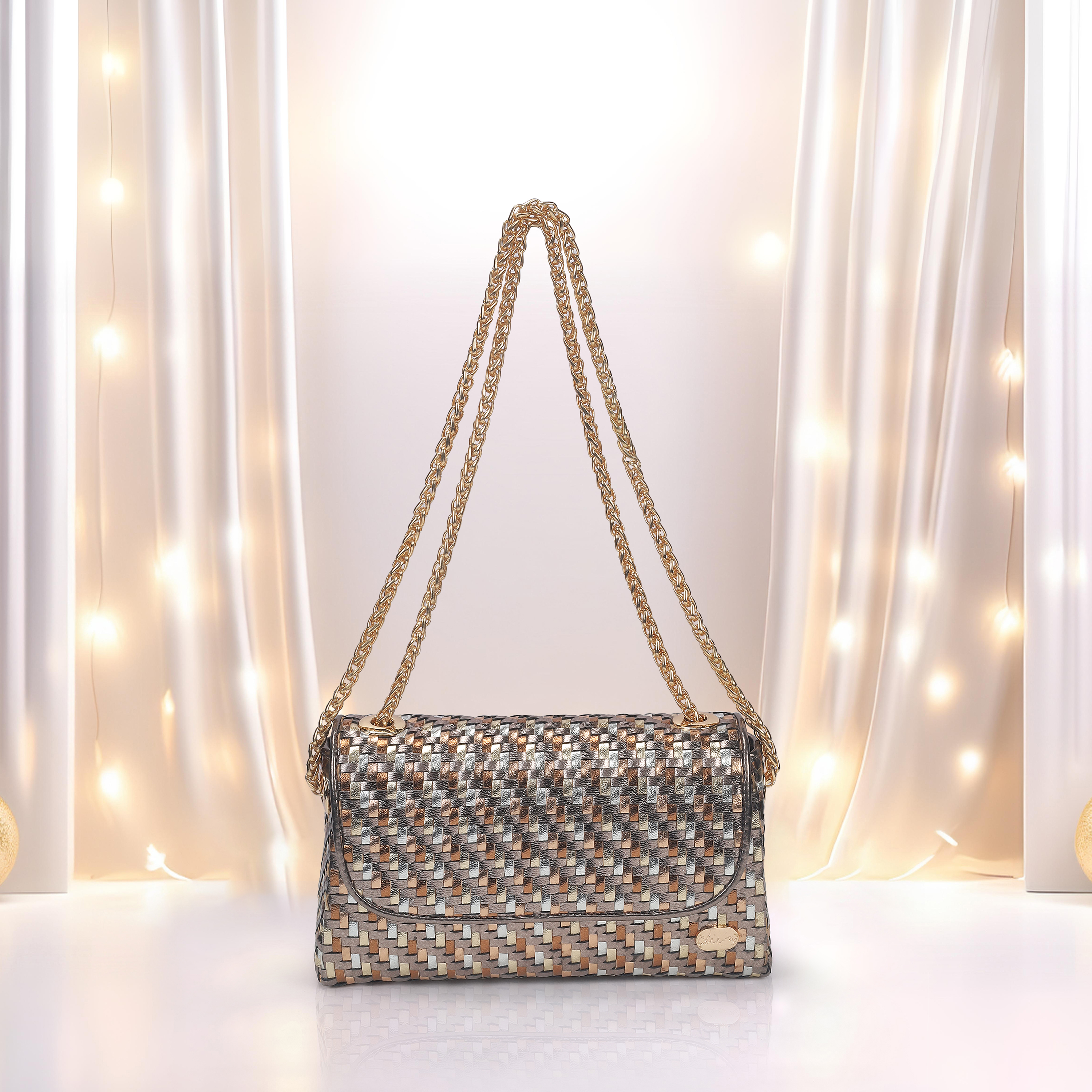 Cheemo Women Gun-metal Evening Bag