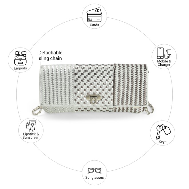 Cheemo Women Grey Evening Bag (SKU: 77-222-14-10)