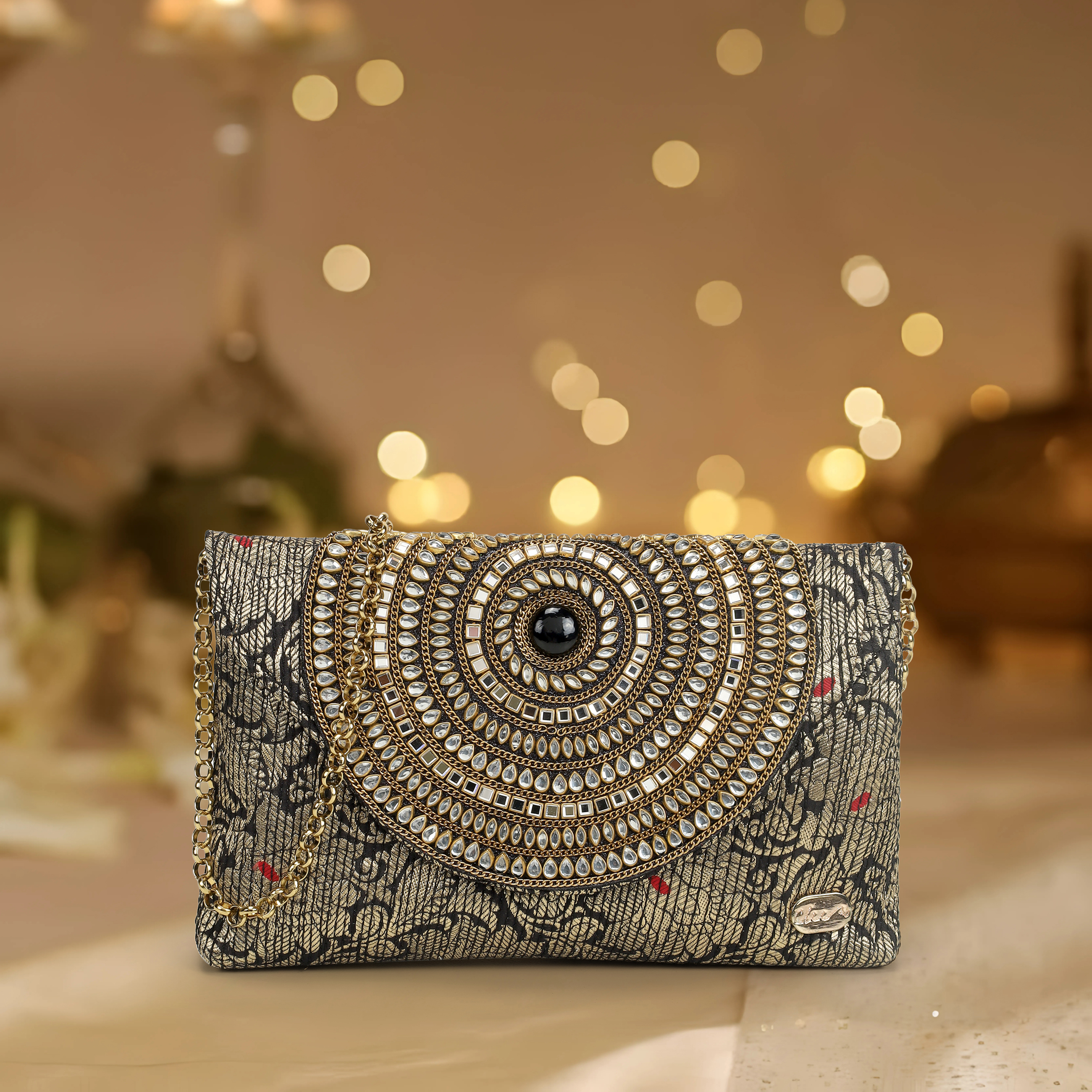 Cheemo Women Black Clutch (SKU: 77-236-11-10)