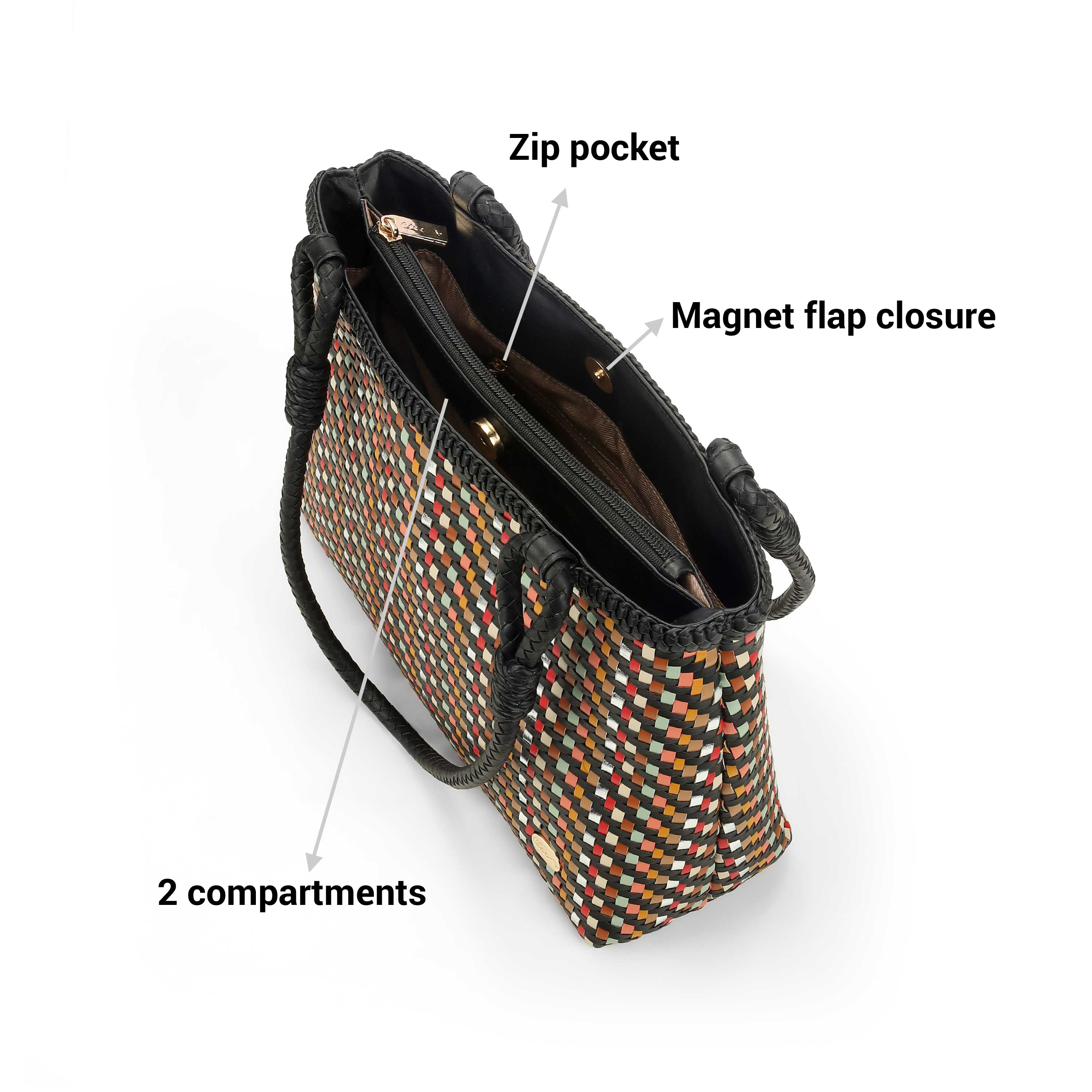 Cheemo Women Black-multi Shoulder Bag (SKU: 77-249-53-10)