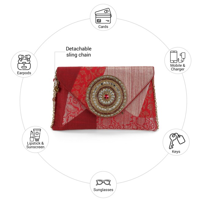 Cheemo Women Red Evening Bag (SKU: 77-250-18-10)