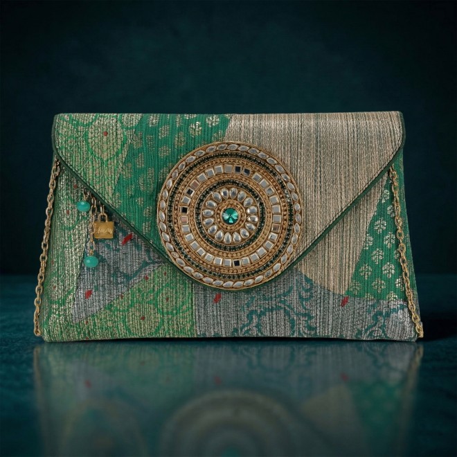 Cheemo Women Green Evening Bag