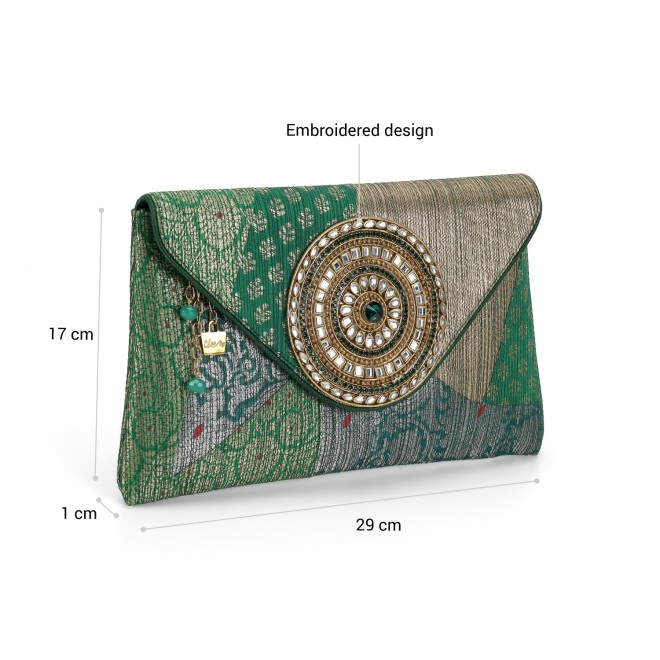 Cheemo Women Green Evening Bag (SKU: 77-250-21-10)