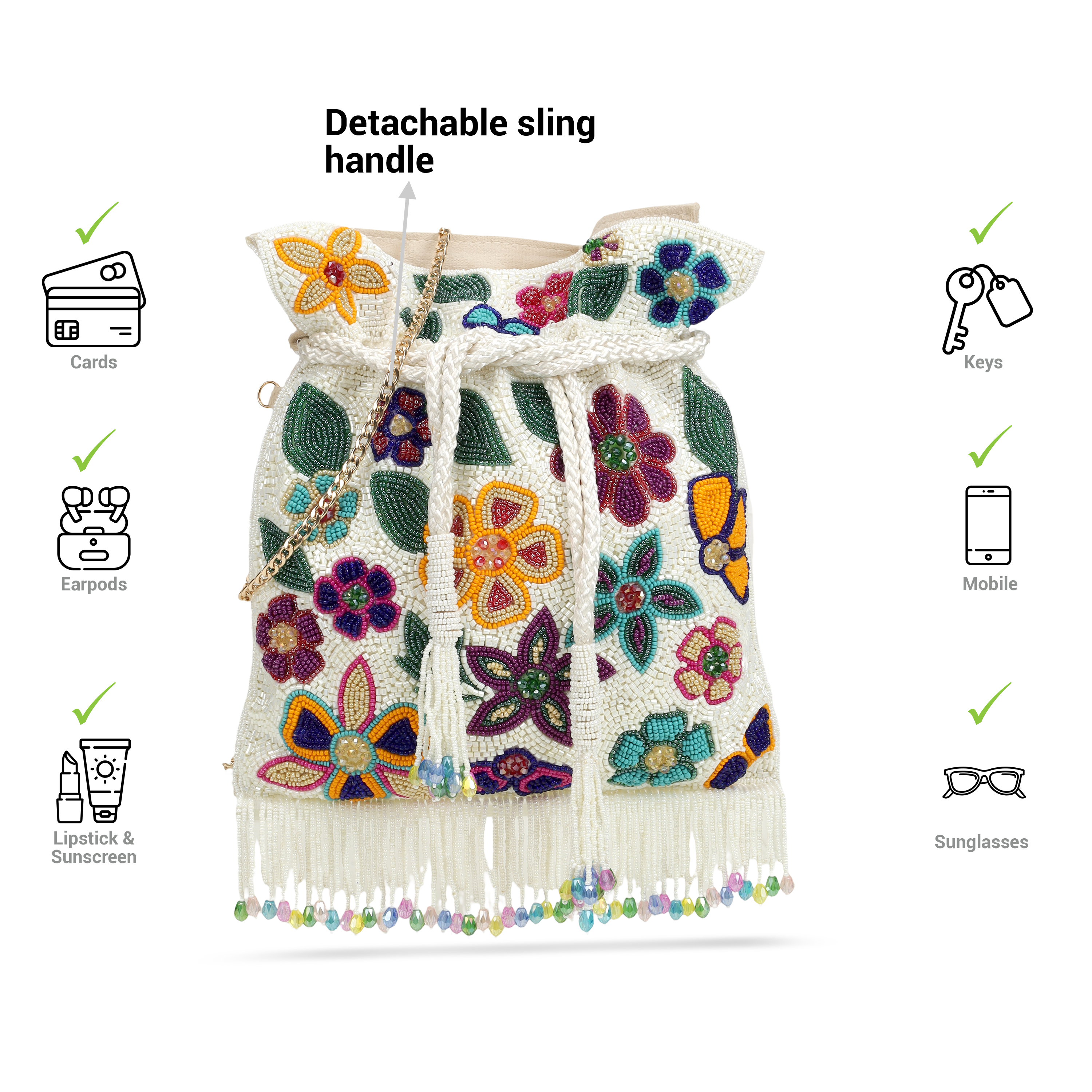 Cheemo Women Off-white Potlis (SKU: 77-261-66-10)