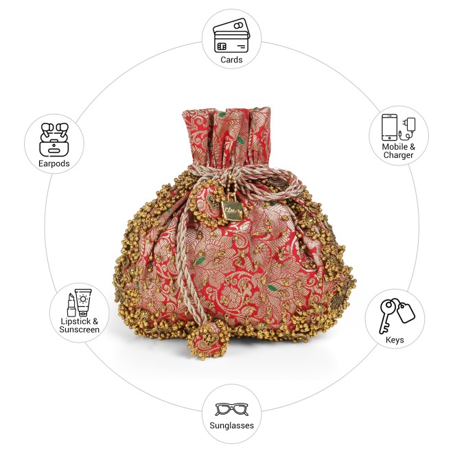 Cheemo Women Red Potlis (SKU: 77-267-18-10)