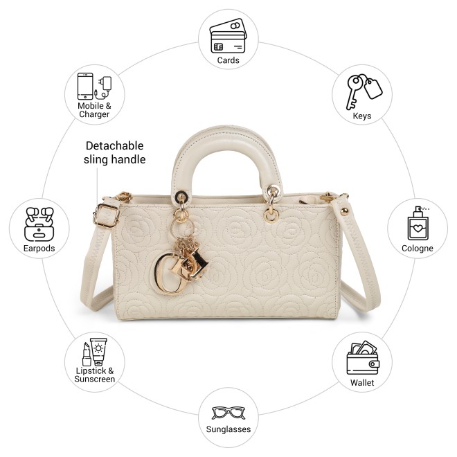 Cheemo Women Off-white Satchel Bag (SKU: 77-276-66-10)